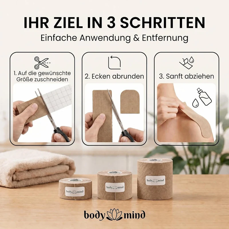 Kinesiologie-Tape 2,5cm - Elastisches Sporttape für Physiotherapie