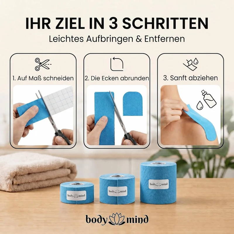 Kinesiologie-Tape 2,5cm - Elastisches Sporttape für Physiotherapie