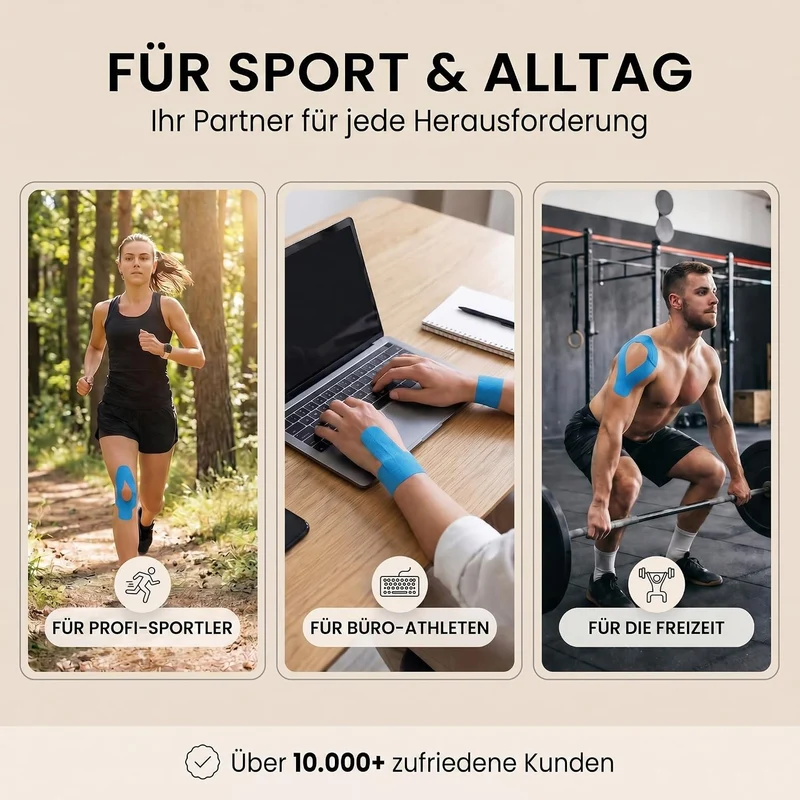Kinesiologie-Tape 2,5cm - Elastisches Sporttape für Physiotherapie