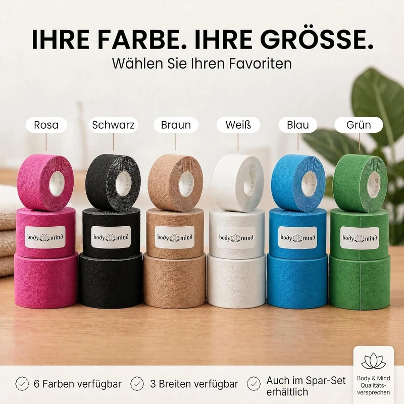 Kinesiologie-Tape 2,5cm - Elastisches Sporttape für Physiotherapie
