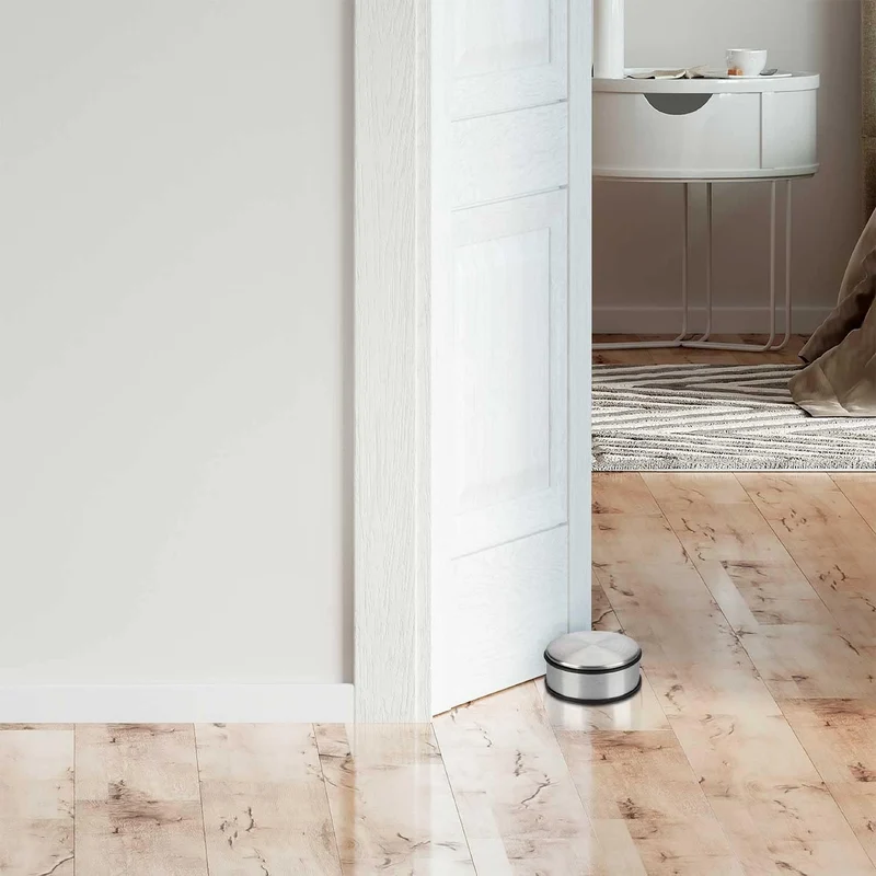 Edler Edelstahl Türstopper - Schwerer Boden-Türpuffer mit Gummiring