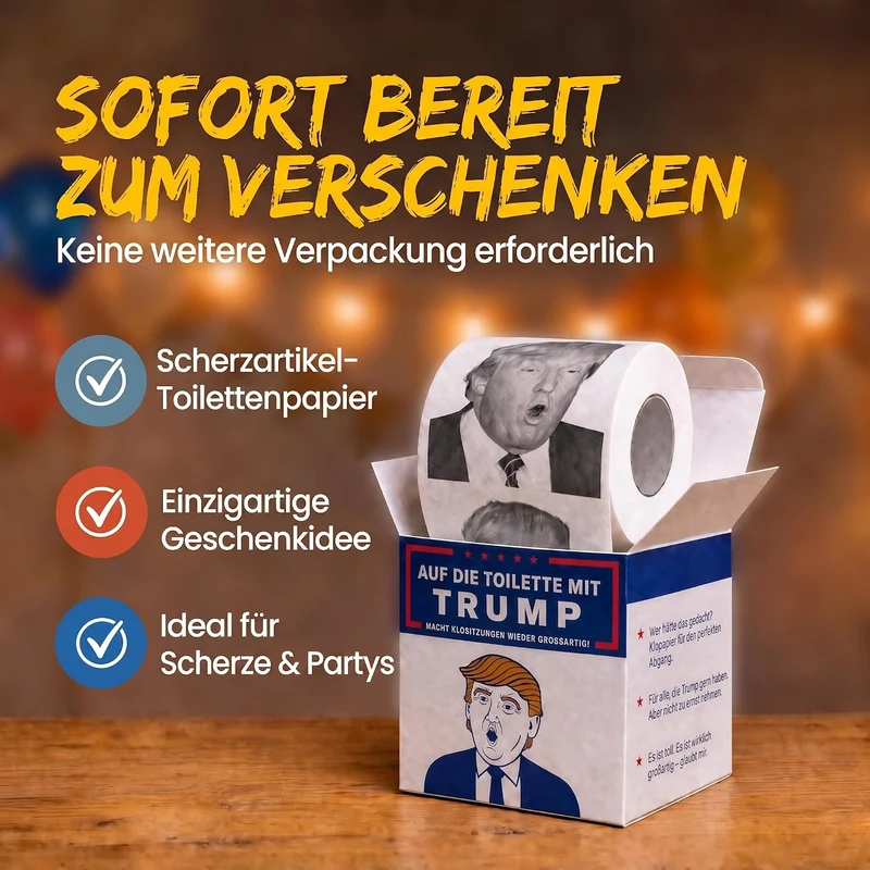 Trump Toilettenpapier - Witziges Klopapier als Party-Geschenk