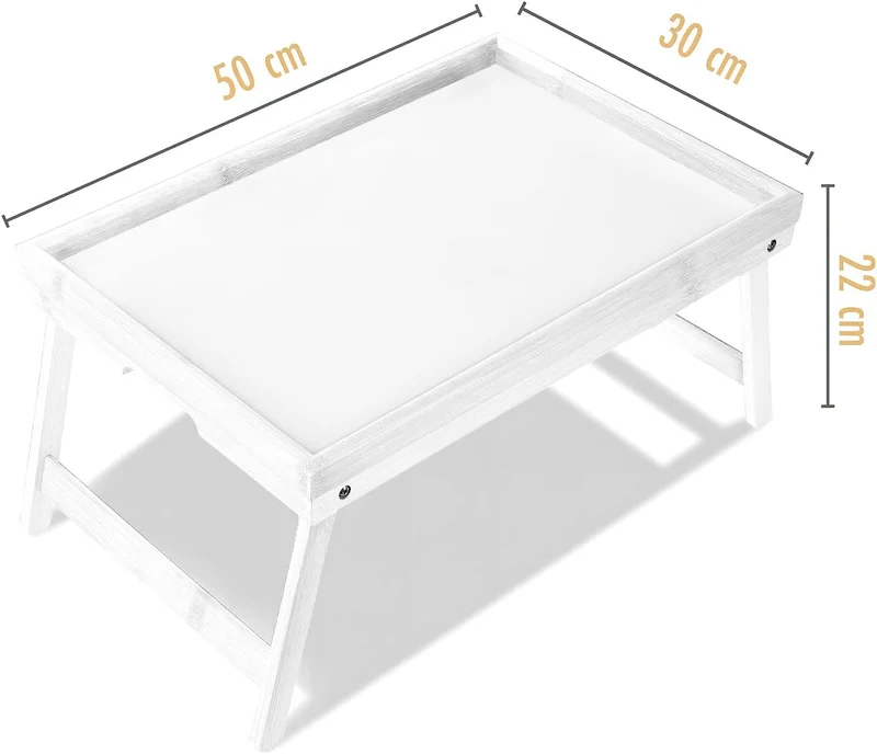 Klappbares Serviertablett aus Bambus für Frühstück im Bett