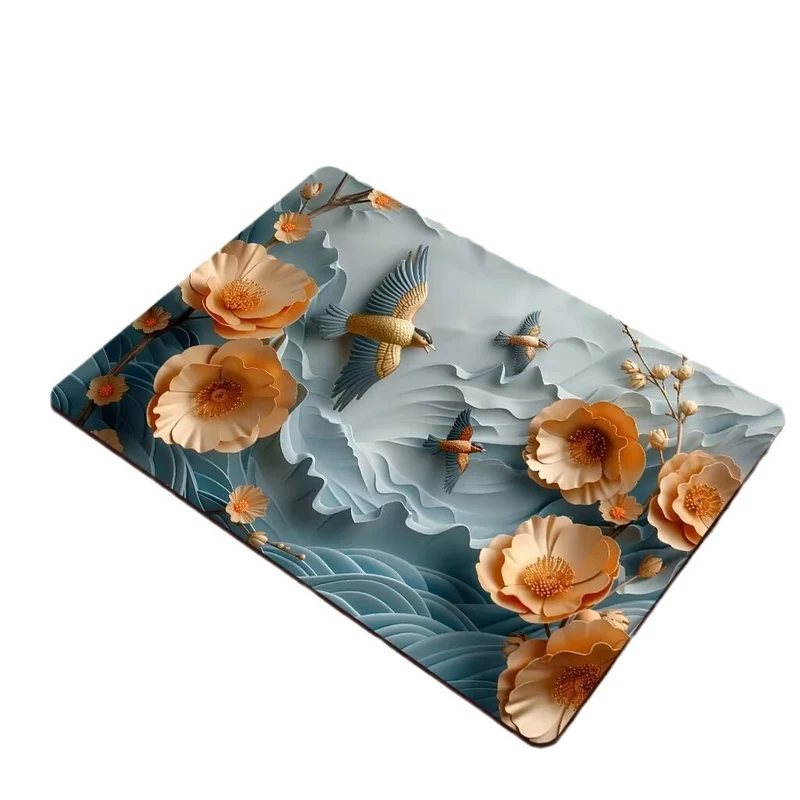 Artistic Floral Design Kitchen Mat Stornfield