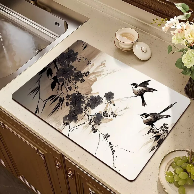 Artistic Floral Design Kitchen Mat Stornfield
