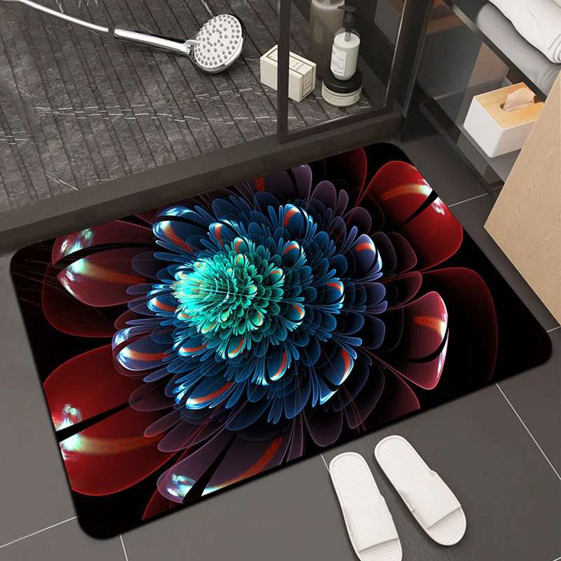 Floral Print Memory Foam Bath Mat Stornfield
