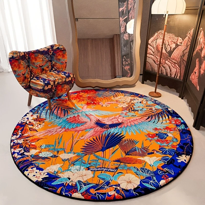 Floral Patterned Round Area Rug Stornfield