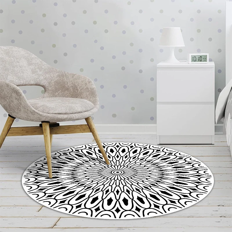 Floral Patterned Round Area Rug Stornfield