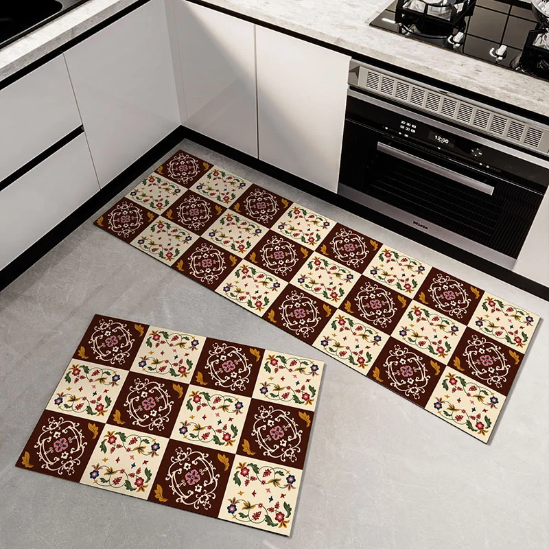 Floral Patterned Kitchen Runner Mat Stornfield