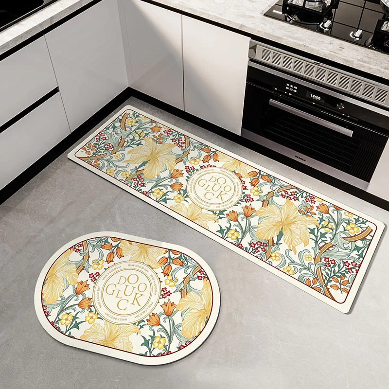 Floral-Patterned Kitchen Comfort Mat Stornfield