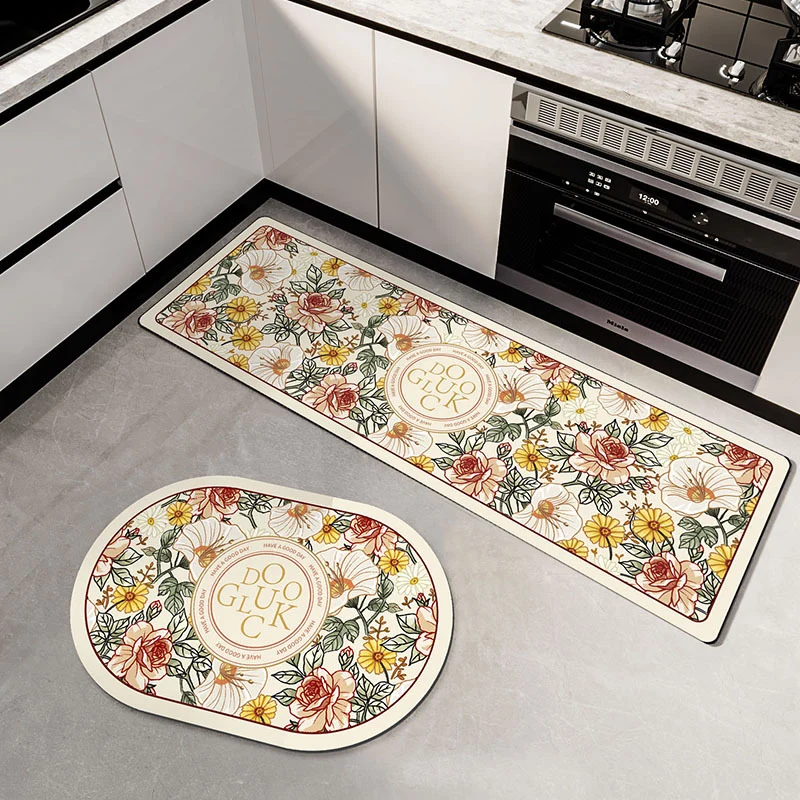 Floral-Patterned Kitchen Comfort Mat Stornfield