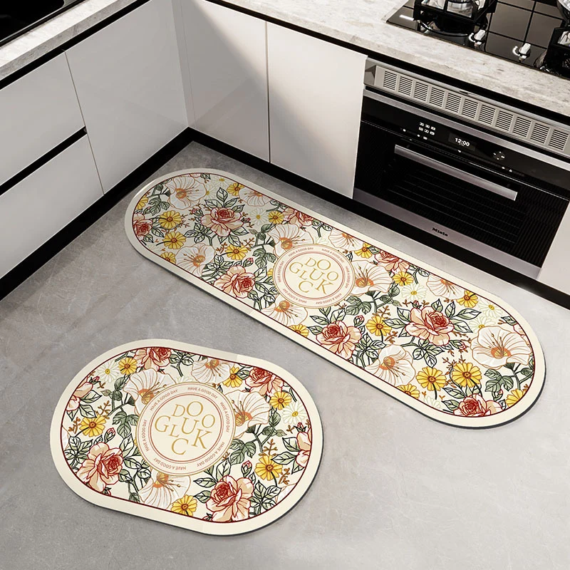 Floral-Patterned Kitchen Comfort Mat Stornfield