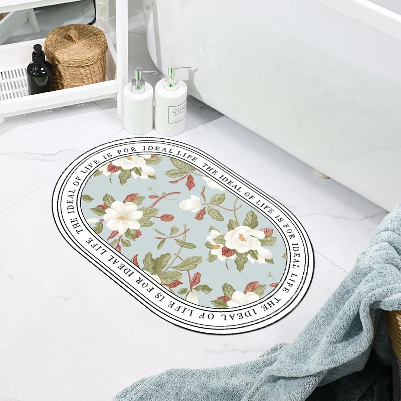 Floral Patterned Bathroom Mat Stornfield