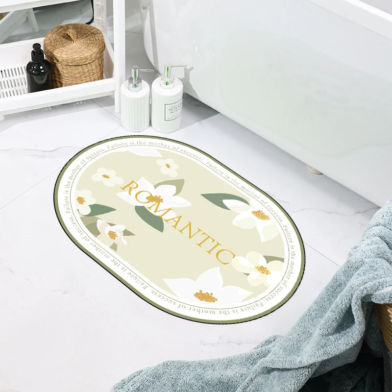 Floral Patterned Bathroom Mat Stornfield