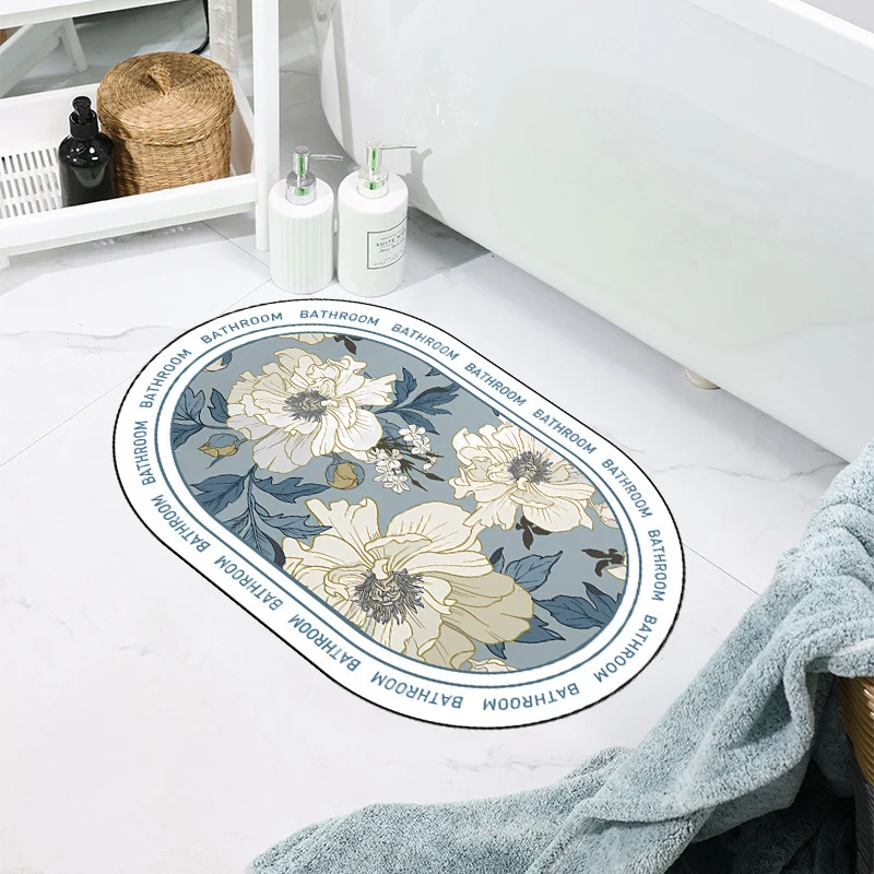 Floral Patterned Bathroom Mat Stornfield