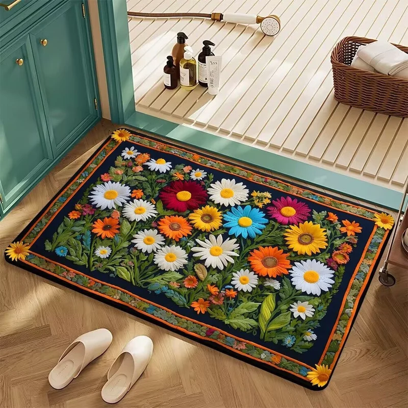 Floral Patterned Bath Mat Stornfield