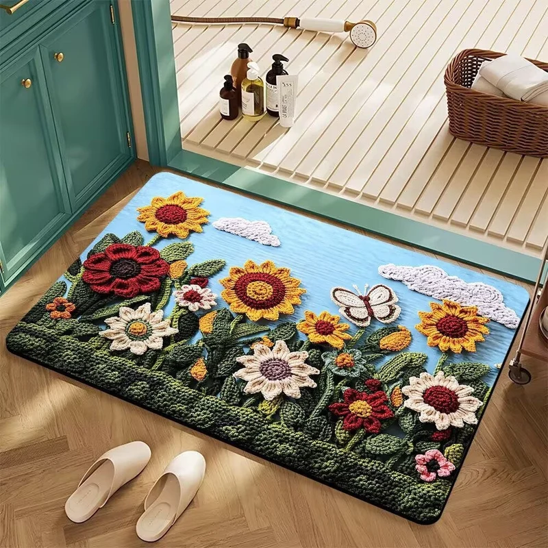 Floral Patterned Bath Mat Stornfield