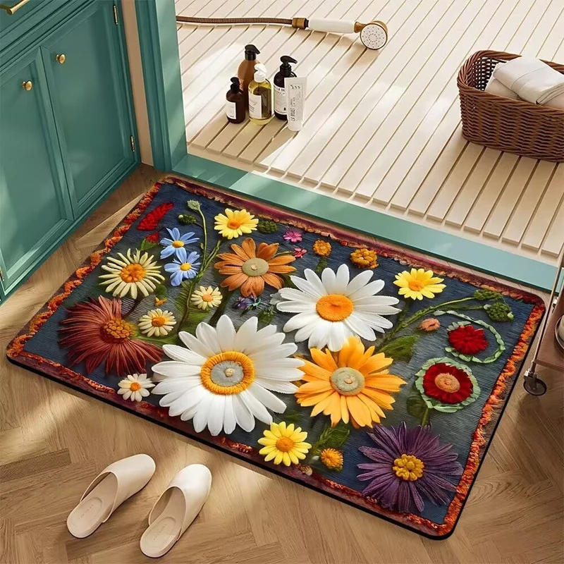 Floral Patterned Bath Mat Stornfield