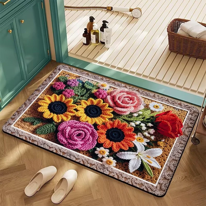 Floral Patterned Bath Mat Stornfield
