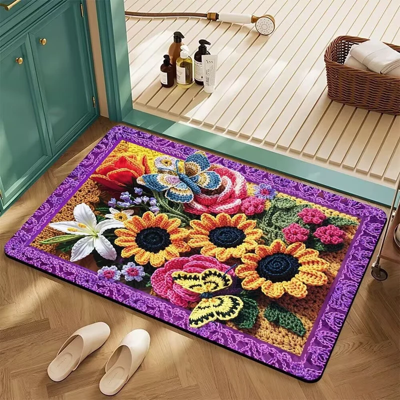Floral Patterned Bath Mat Stornfield