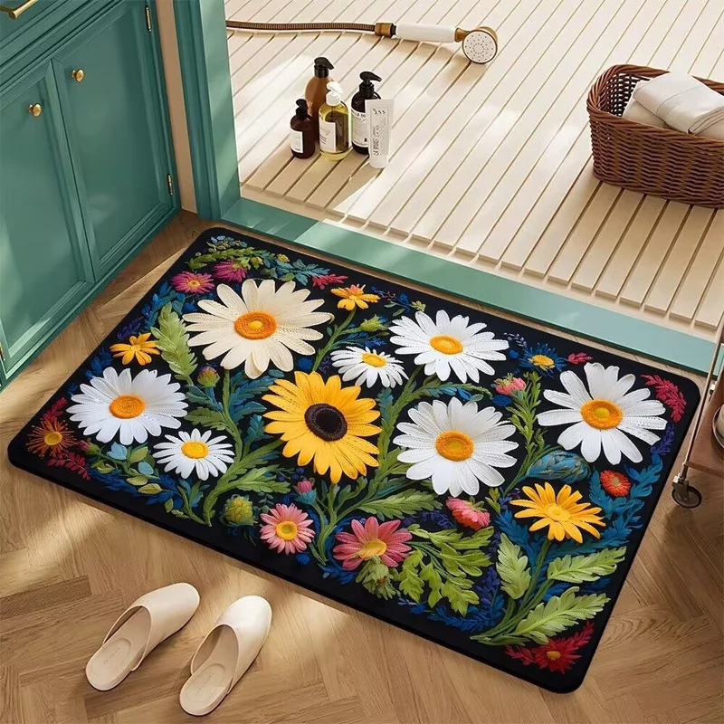 Floral Patterned Bath Mat Stornfield