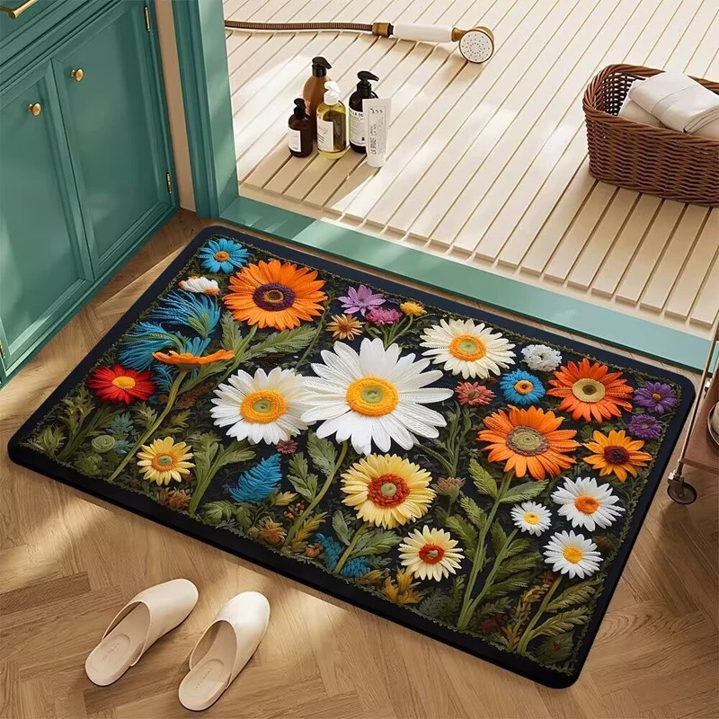 Floral Patterned Bath Mat Stornfield