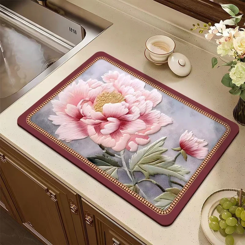 Floral Pattern Kitchen Mat Stornfield