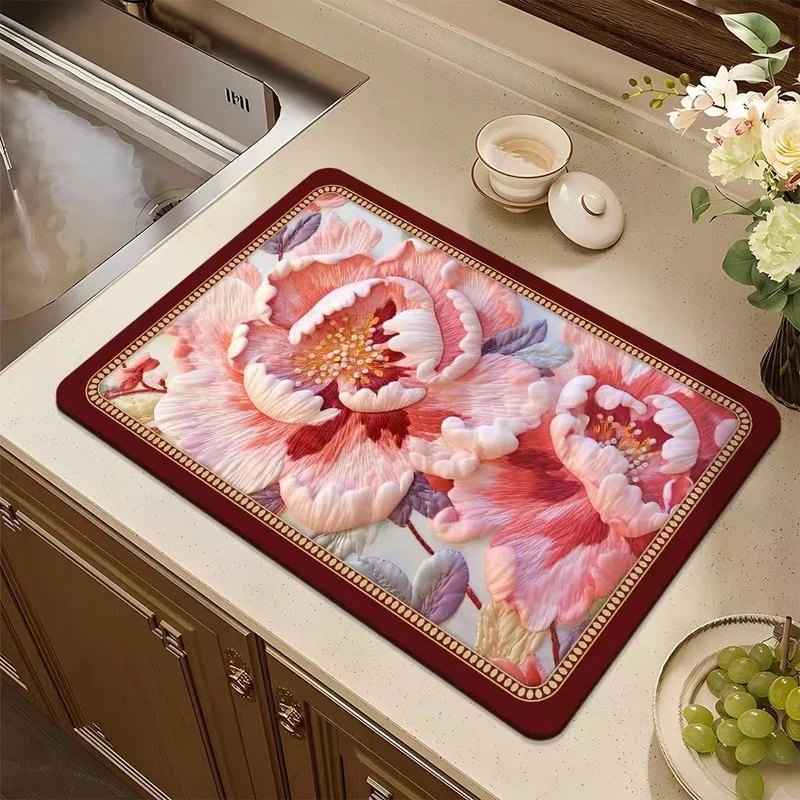Floral Pattern Kitchen Mat Stornfield