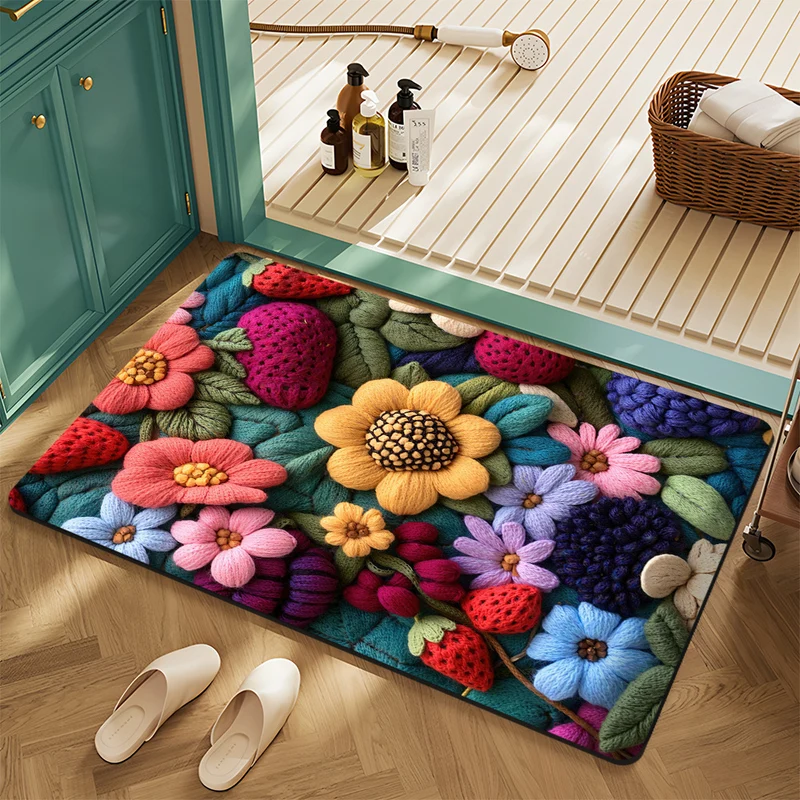 Floral Pattern Bath Mat Stornfield