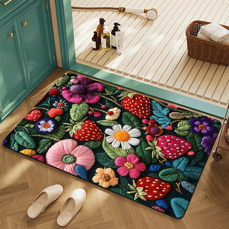 Floral Pattern Bath Mat Stornfield