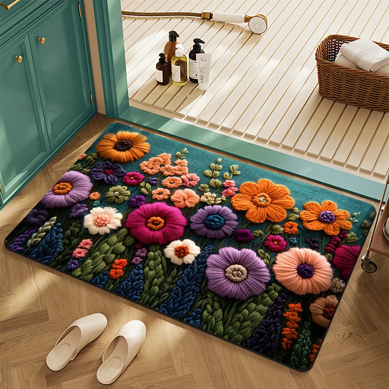 Floral Pattern Bath Mat Stornfield