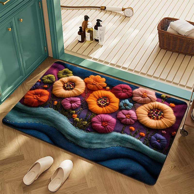 Floral Pattern Bath Mat Stornfield