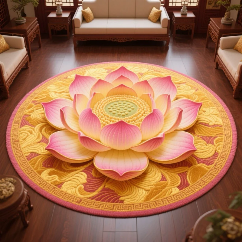 Floral Lotus-Shaped Area Rug Stornfield