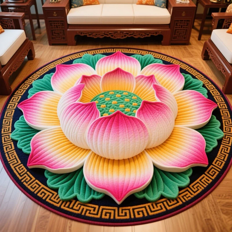Floral Lotus-Shaped Area Rug Stornfield