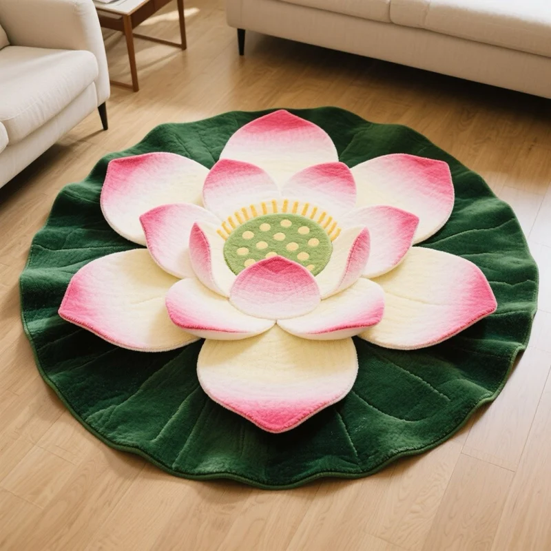 Floral Lotus-Shaped Area Rug Stornfield
