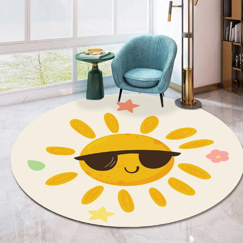 Emoji-Themed Circular Area Rug Stornfield