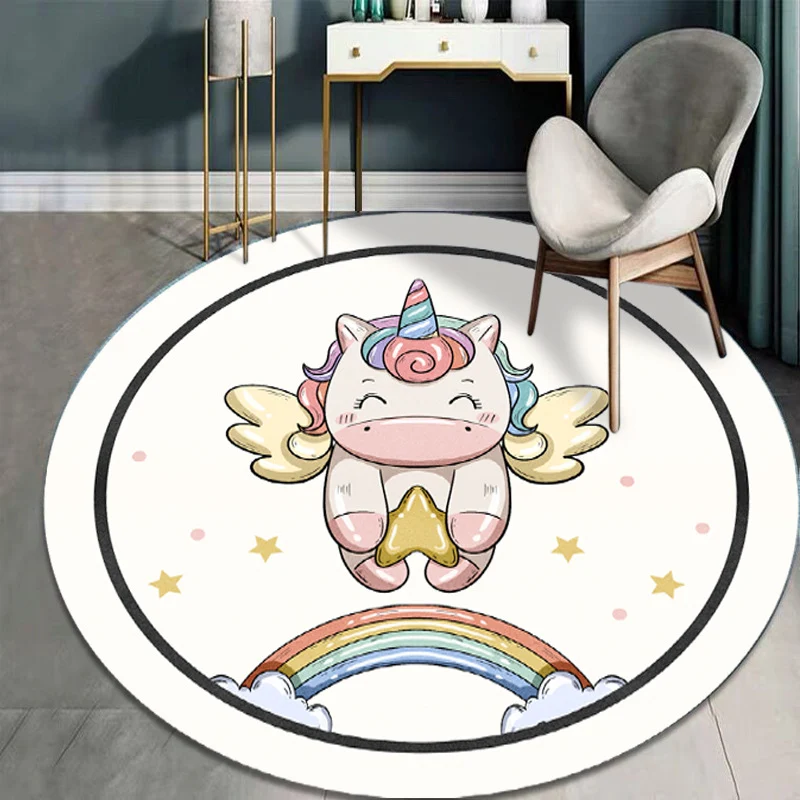Emoji-Themed Circular Area Rug Stornfield