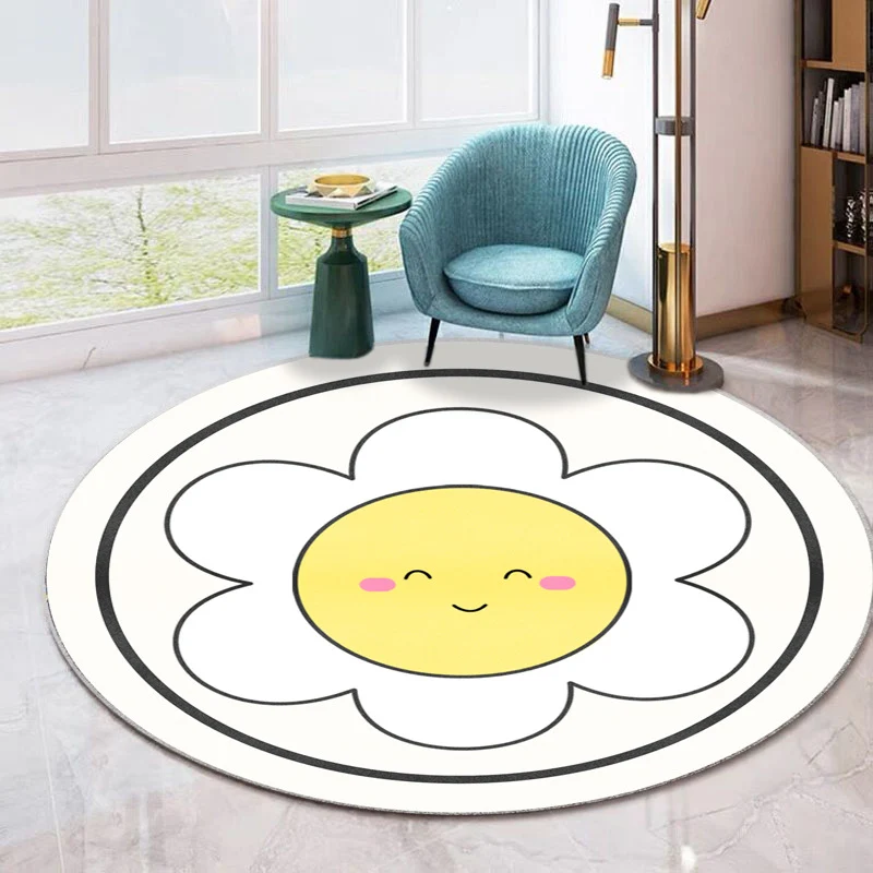 Emoji-Themed Circular Area Rug Stornfield