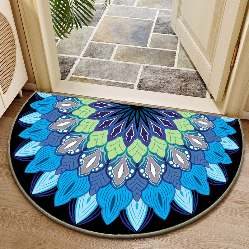 Elegant Round Floral Design Indoor Mat Stornfield