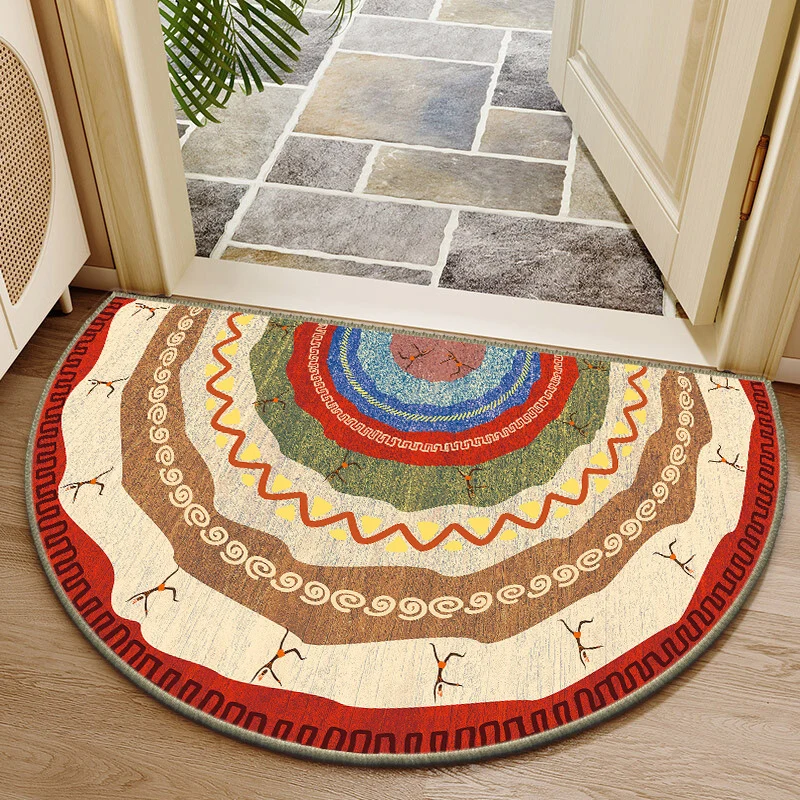 Elegant Round Floral Design Indoor Mat Stornfield