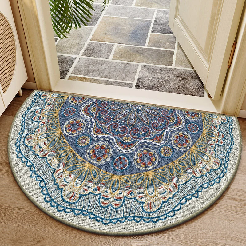 Elegant Round Floral Design Indoor Mat Stornfield