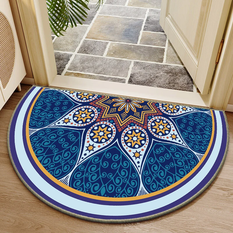 Elegant Round Floral Design Indoor Mat Stornfield