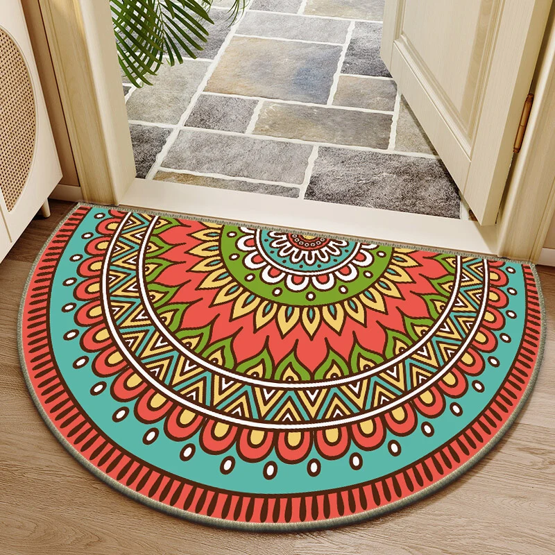 Elegant Round Floral Design Indoor Mat Stornfield