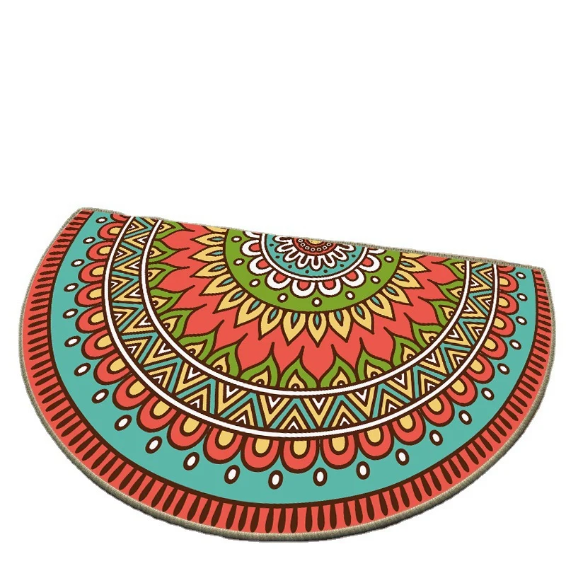 Elegant Round Floral Design Indoor Mat Stornfield