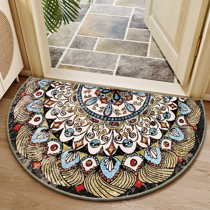 Elegant Round Floral Design Indoor Mat Stornfield