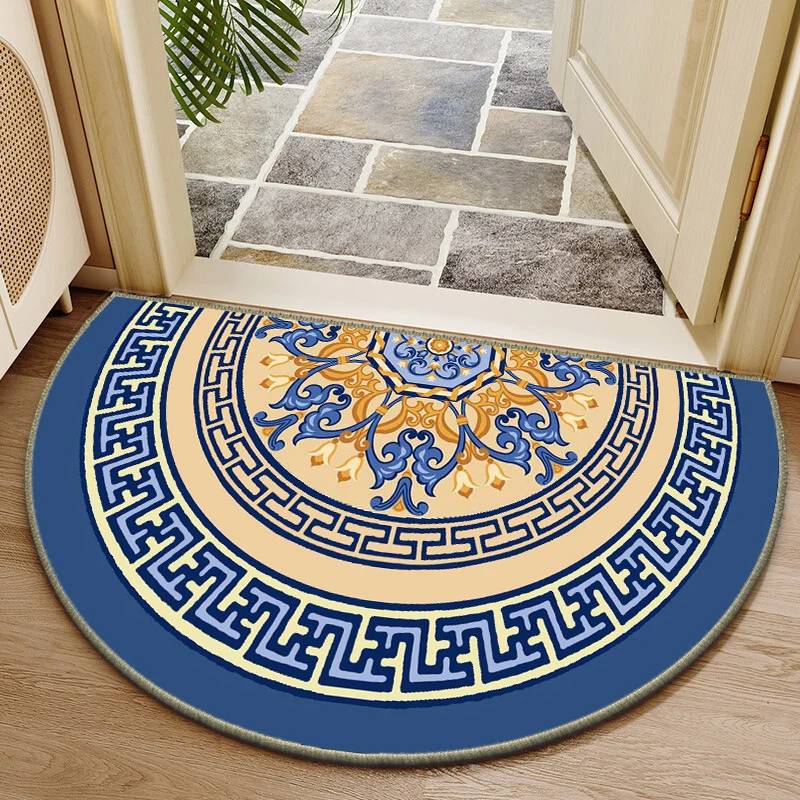 Elegant Round Floral Design Indoor Mat Stornfield