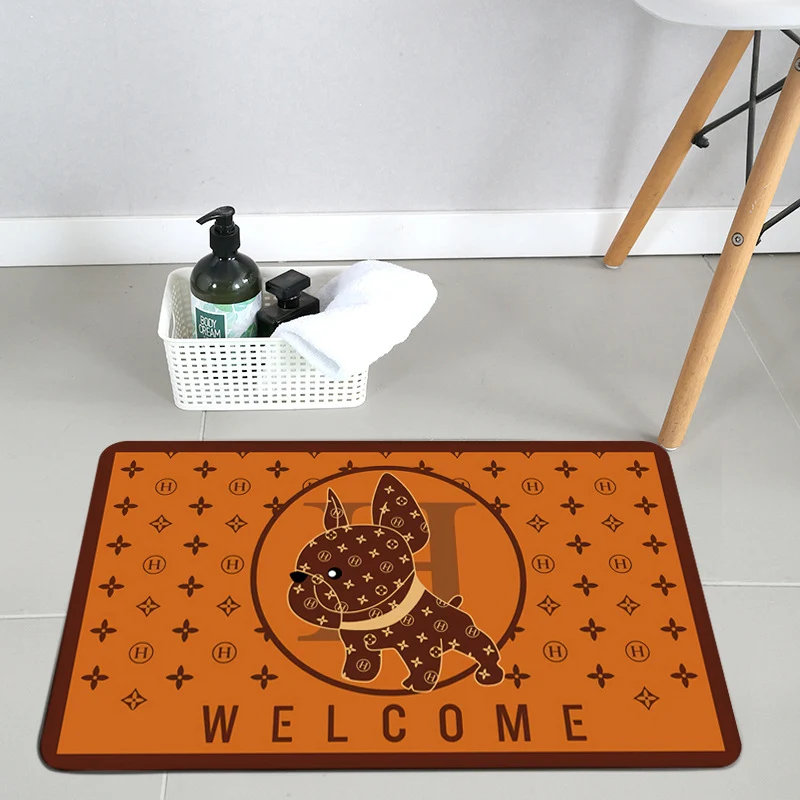 Elegant Marble Textured Bath Mat Stornfield