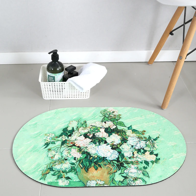 Elegant Marble Textured Bath Mat Stornfield