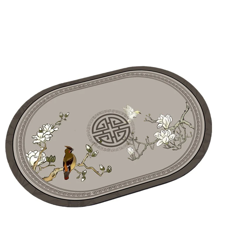 Elegant Floral Print Bath Mat Stornfield