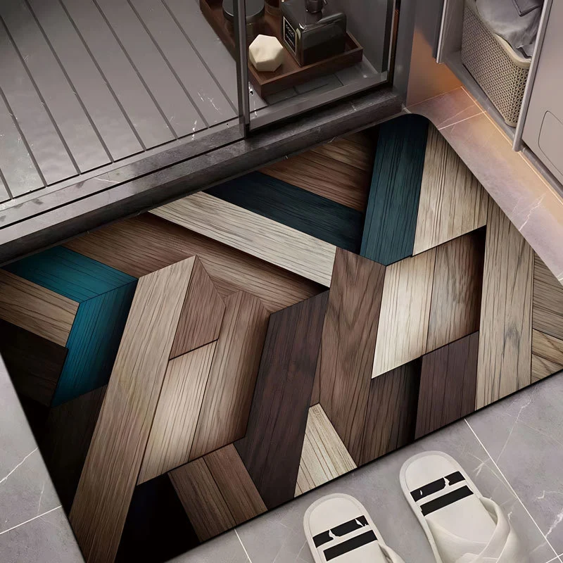 Decorative Wood Grain Area Mat Stornfield